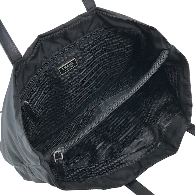 PRADA プラダ トートバッグ ブラック トライアングルロゴ ナイロン レザー vintage ヴィンテージ オールド xp2biu