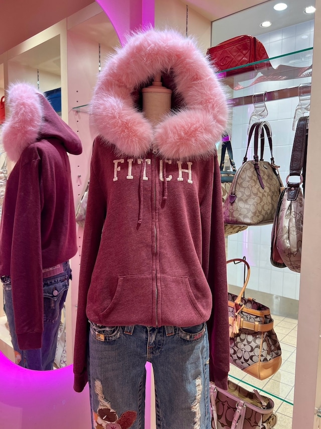 00s Fur Hoodie  y2k