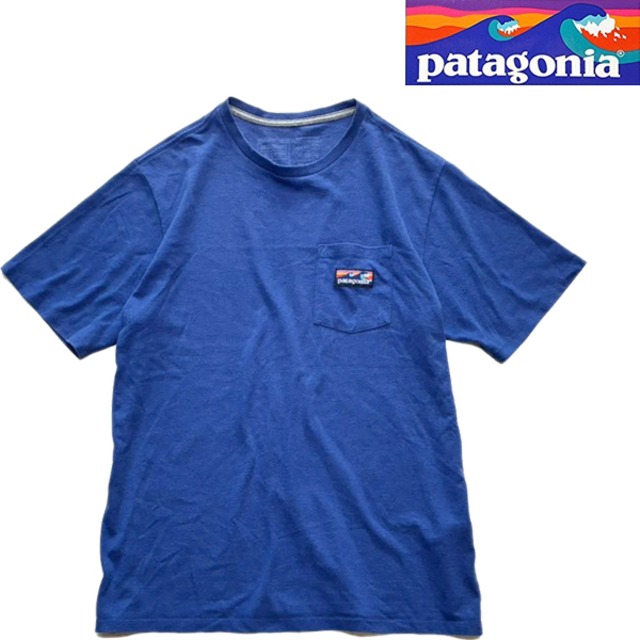 1点物◇パタゴニアPatagoniaポケット波タグTシャツ古着メンズSM 
