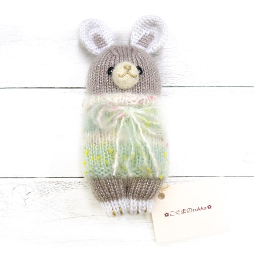 【こぐまのrukka】パステルセーターうささん /あみぐるみ
