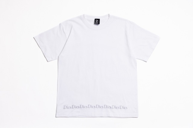 Dics Line Tシャツ ホワイト×シルバー