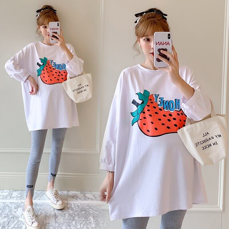 【新作】【送料無料】 810＃マタニティ服春秋Oネックルーズコットン長袖ルーズスタイリッシュドレス妊婦ママドレス ロング スプリング 春物 オータム 秋物 AL expec351134765356