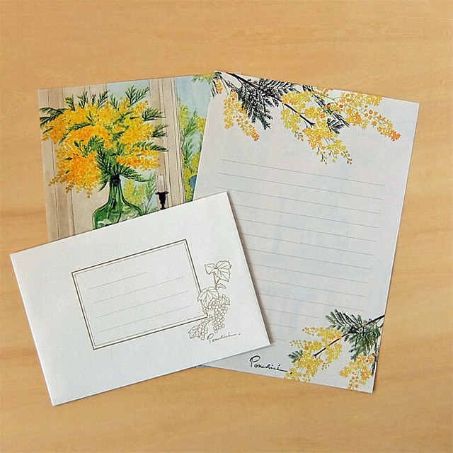 ミモザ 絵画のような レターセット ａ5 Ls509 ポンチセ Original Goods Shop