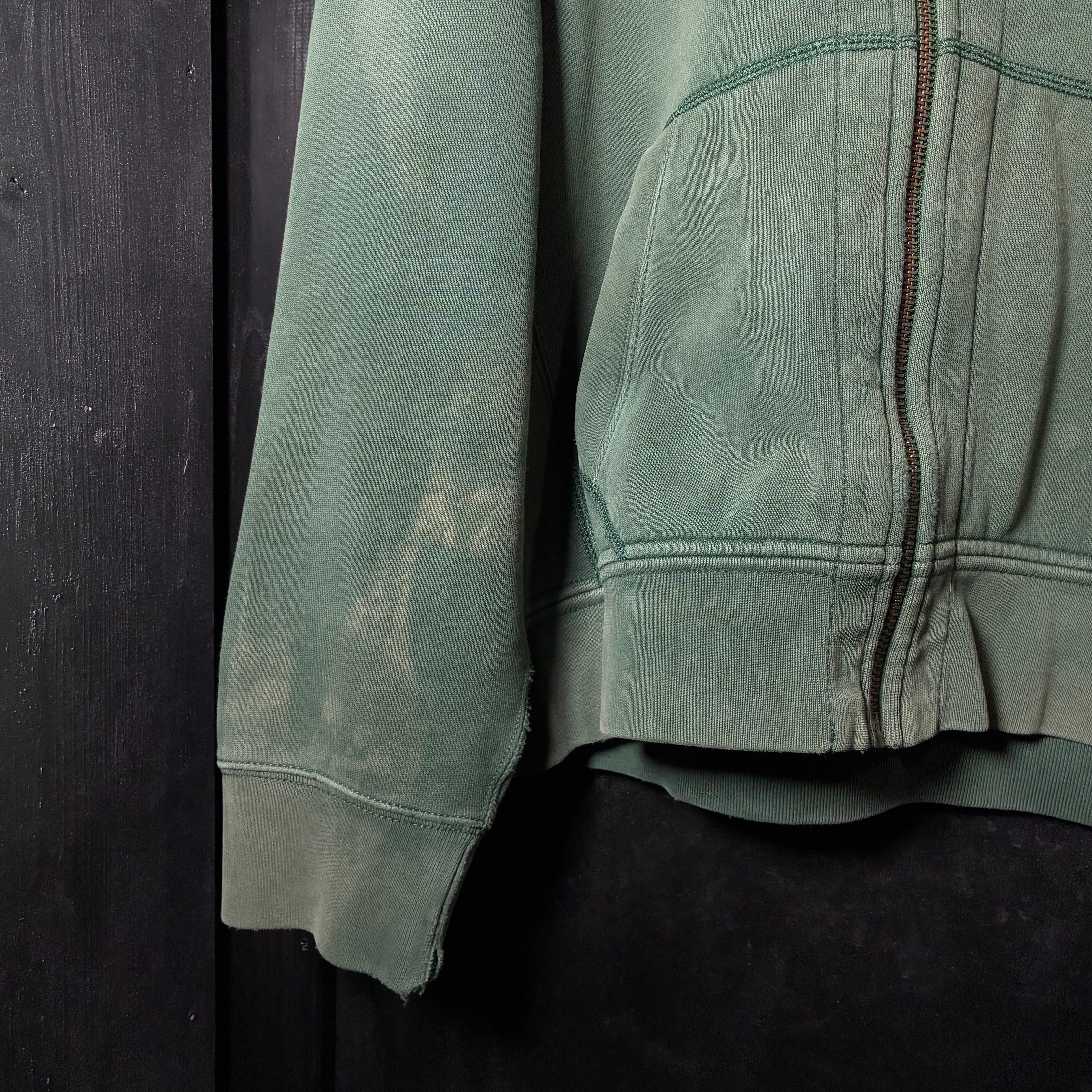 90s POLO RALPH LAUREN ジップパーカー 極上フェード 緑 フード裏