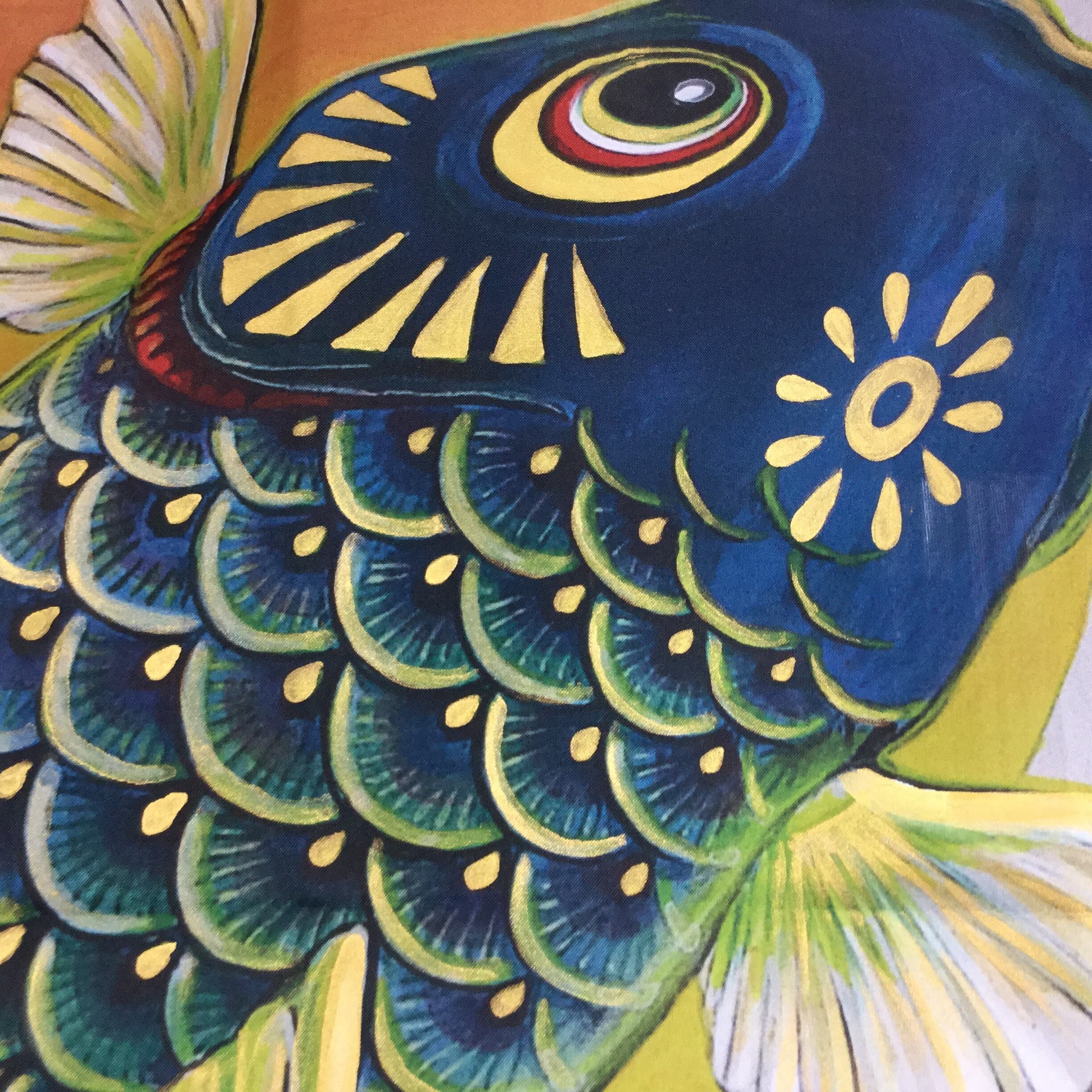 黒澤育オリジナル幟旗「鯉のぼり」3匹バージョン180×60cm | IKU