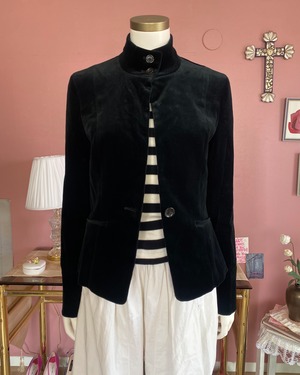 velour stand collar jacket