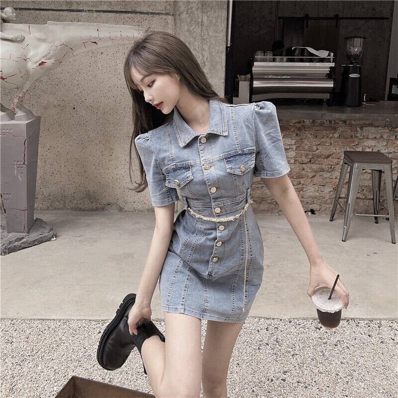 シャツ ドレス スリムショートスカート サマー 夏物 ブラックストロベリース81225025656