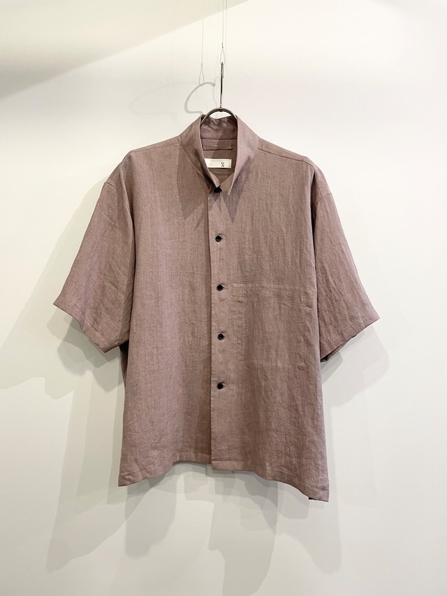 T/f Lv4 linen loose fit half sleeve shirt - soot pink