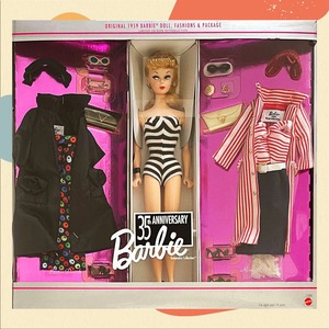 Reproduction Vintage Barbie: 1959 Barbie Doll, Fashions & Package (35th Anniversary)