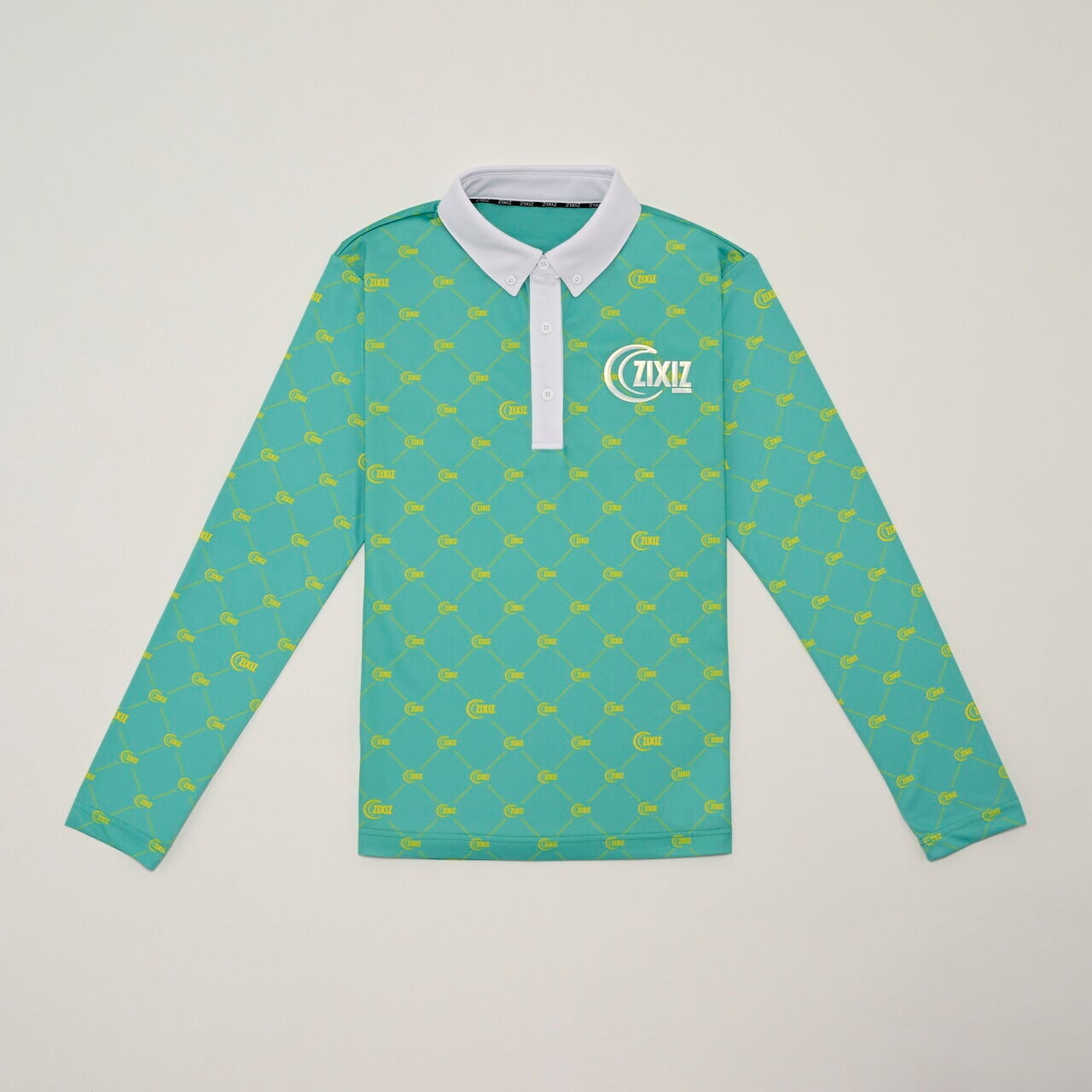 ミントグリーン【レディース長袖・袖は異素材切り替え】品番: ZIXIZ-24PSLSL-GRWH