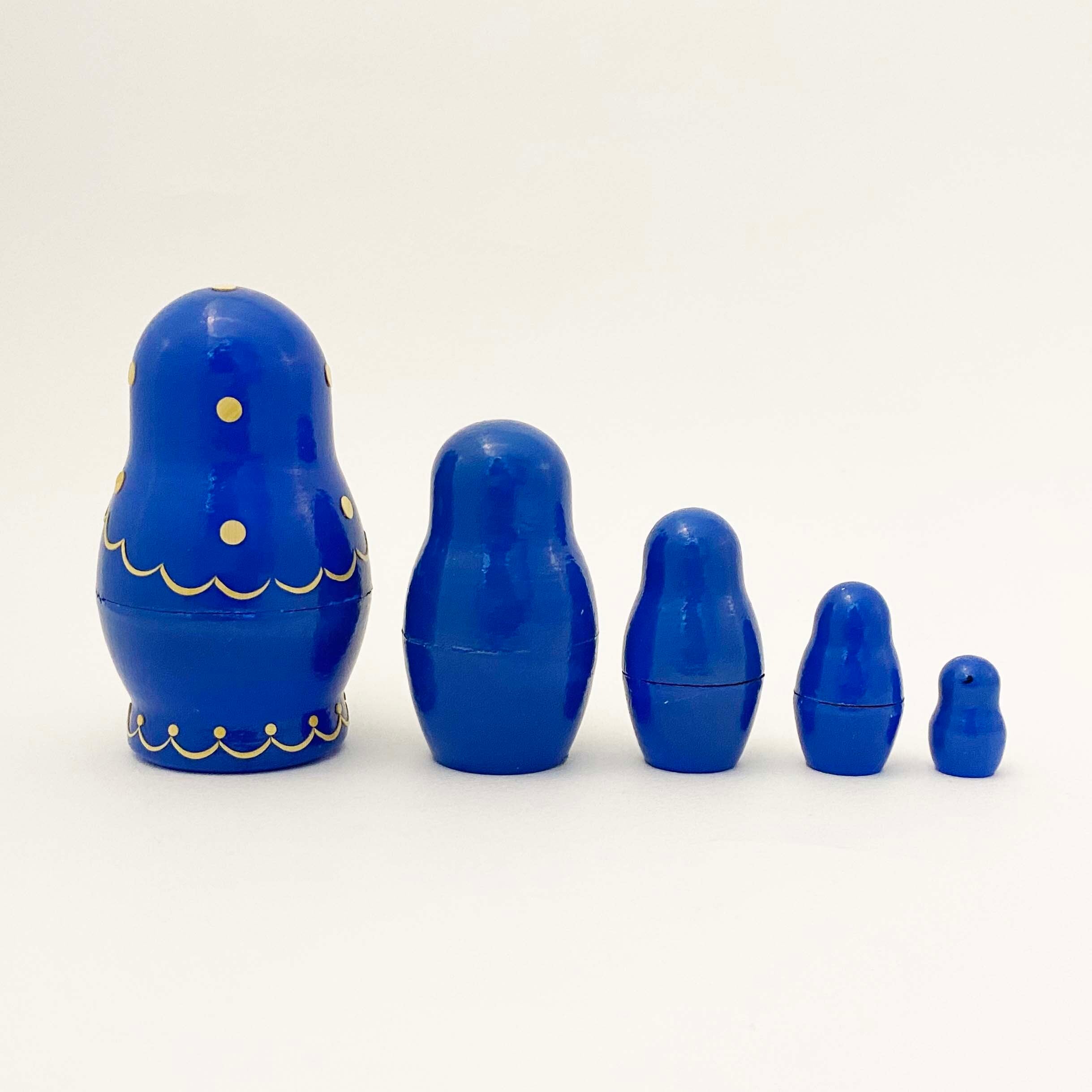 麦わらノーリンスク産マトリョーシカ / ブルー5個組
