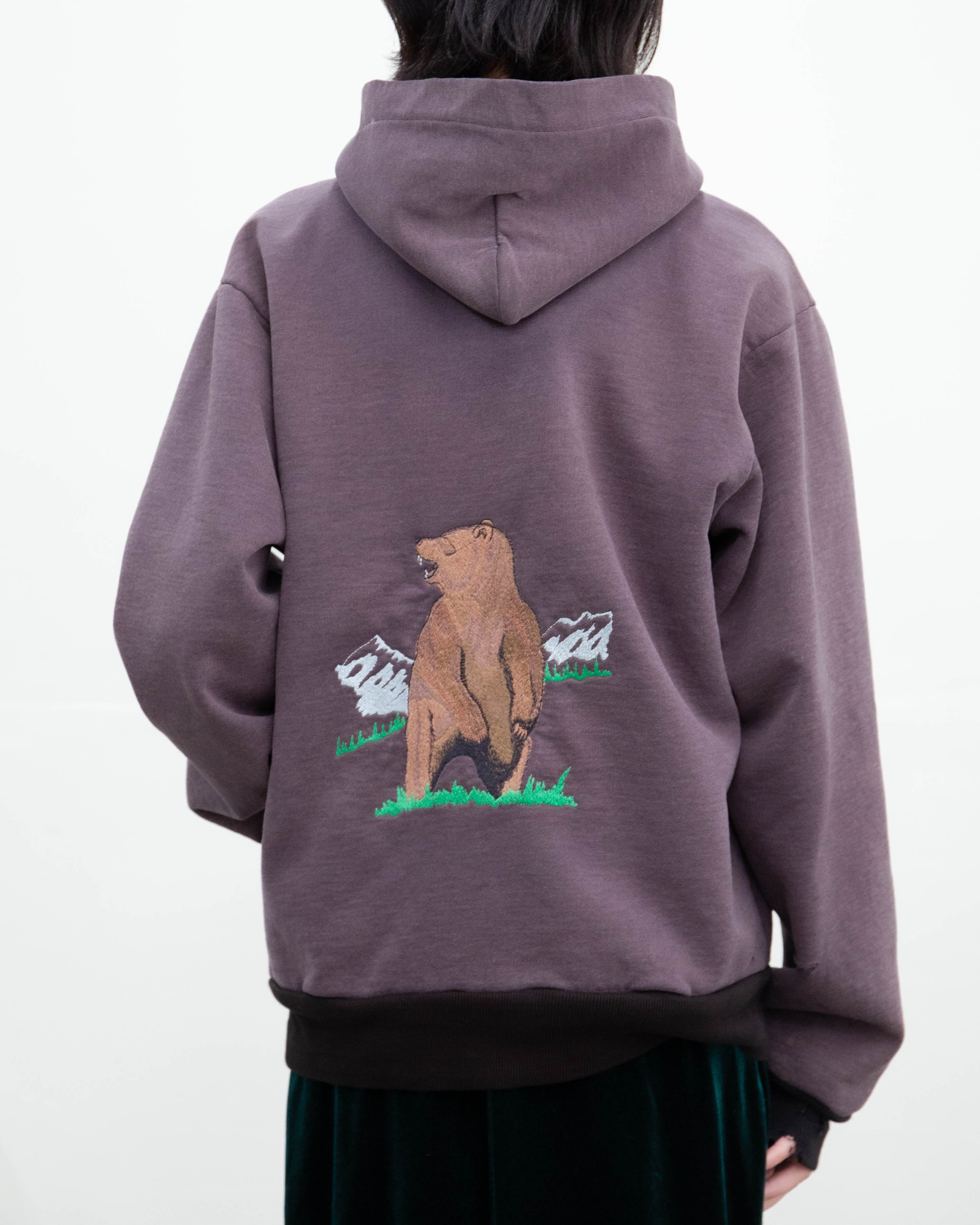 1990s Carhartt - good damaged back embroidered zip-up hoodie