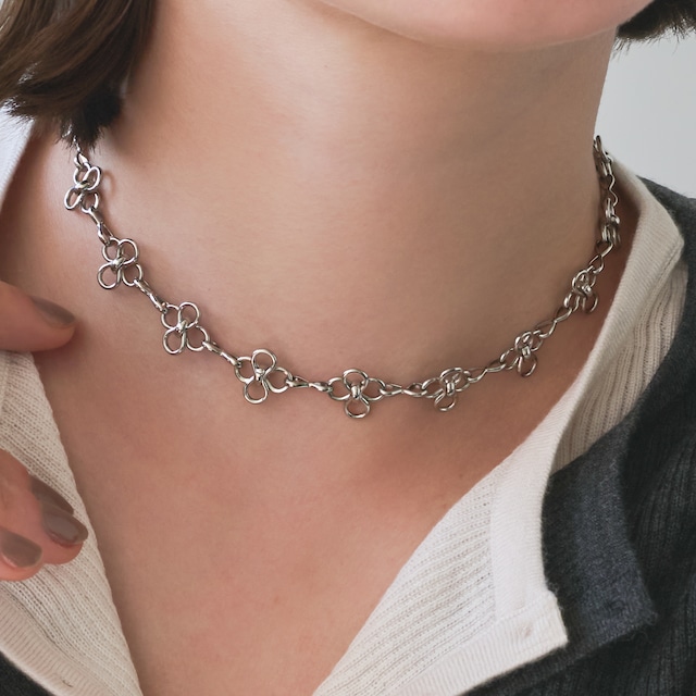 stainless blossom choker necklace SN099
