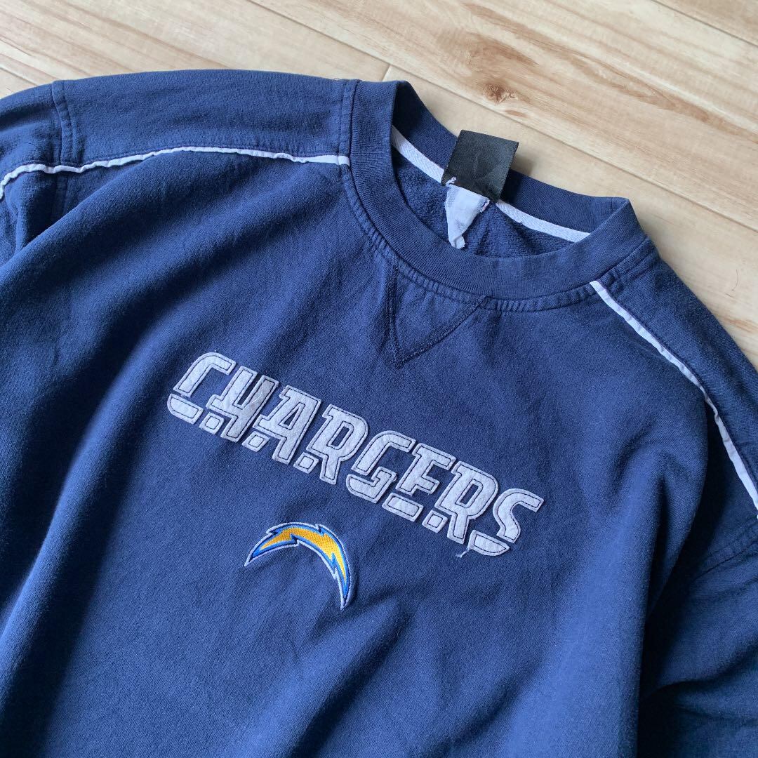 NFL CHARGERS チャージャーズ 刺繍ロゴネイビースウェット ...