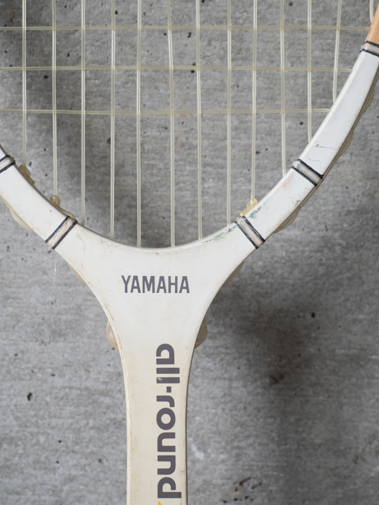 "YAMAHA" '80s vintage Wooden tennis racket