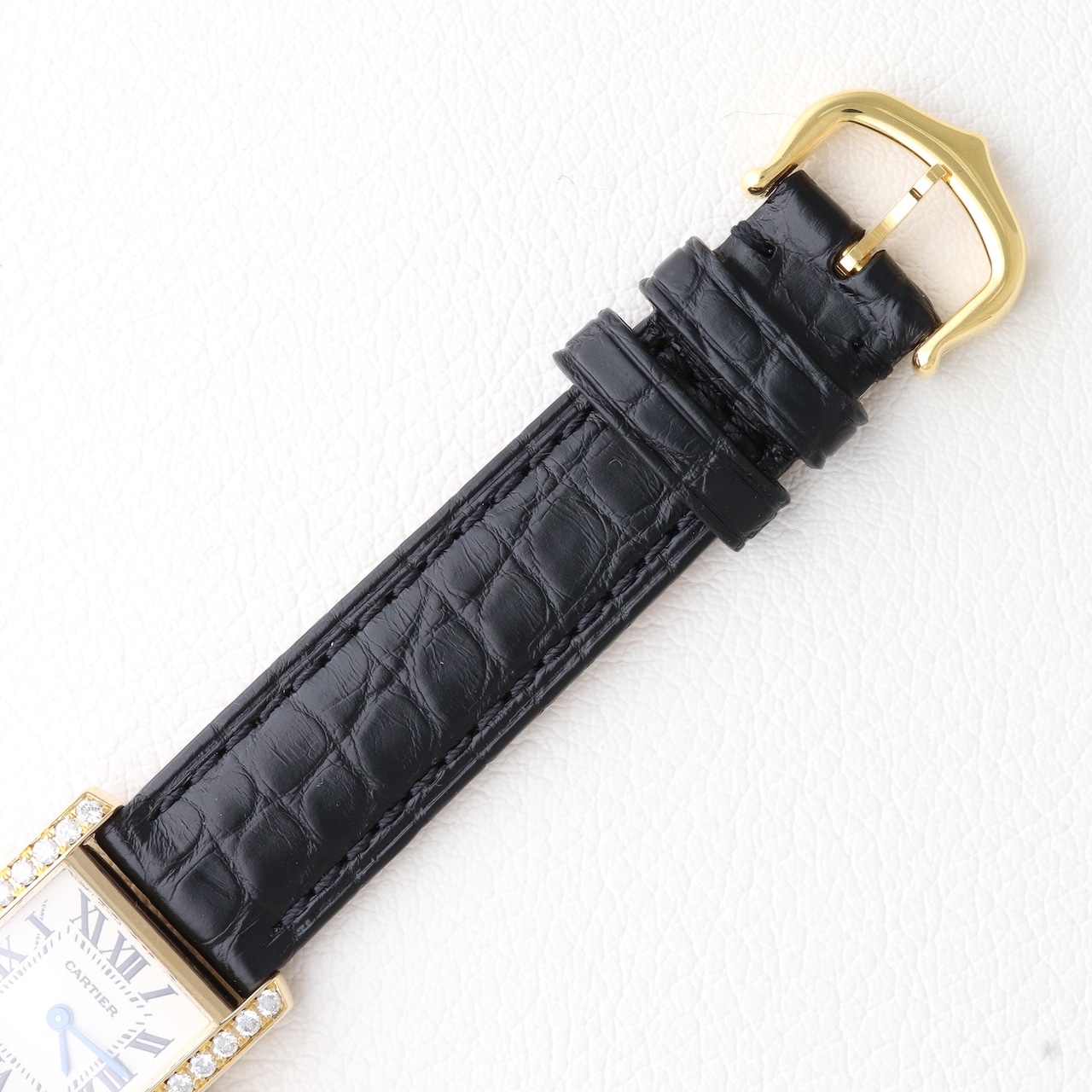 カルティエ タンクフランセーズ SM 純正ダイヤモンド レザー