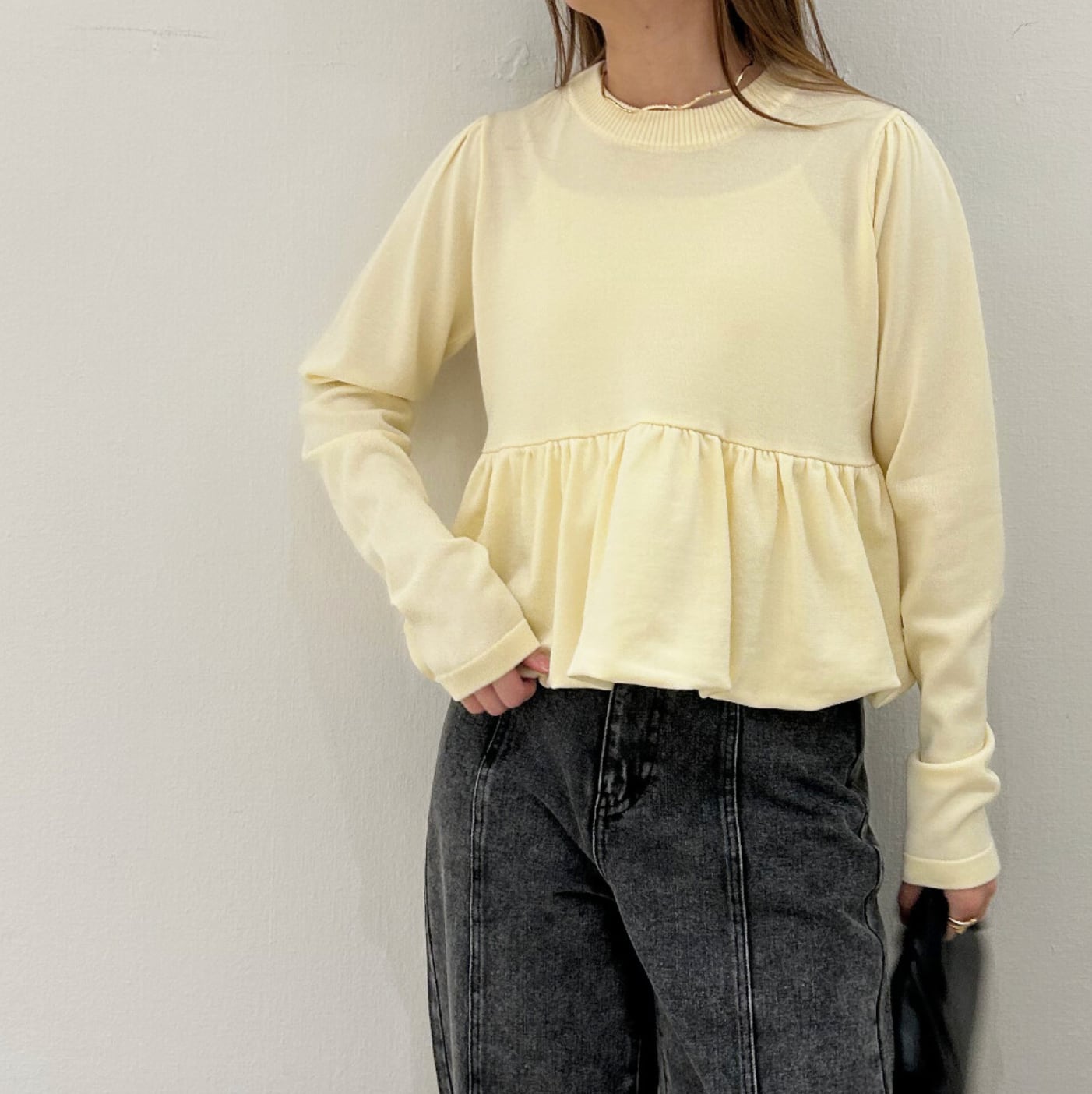 ナンバーミーTOKYO"BALLON KNIT PULLOVER" YELLOW