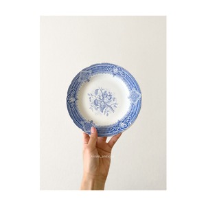 Pexonne　ペクソンヌ 　/ 　青の草花の平皿プレート