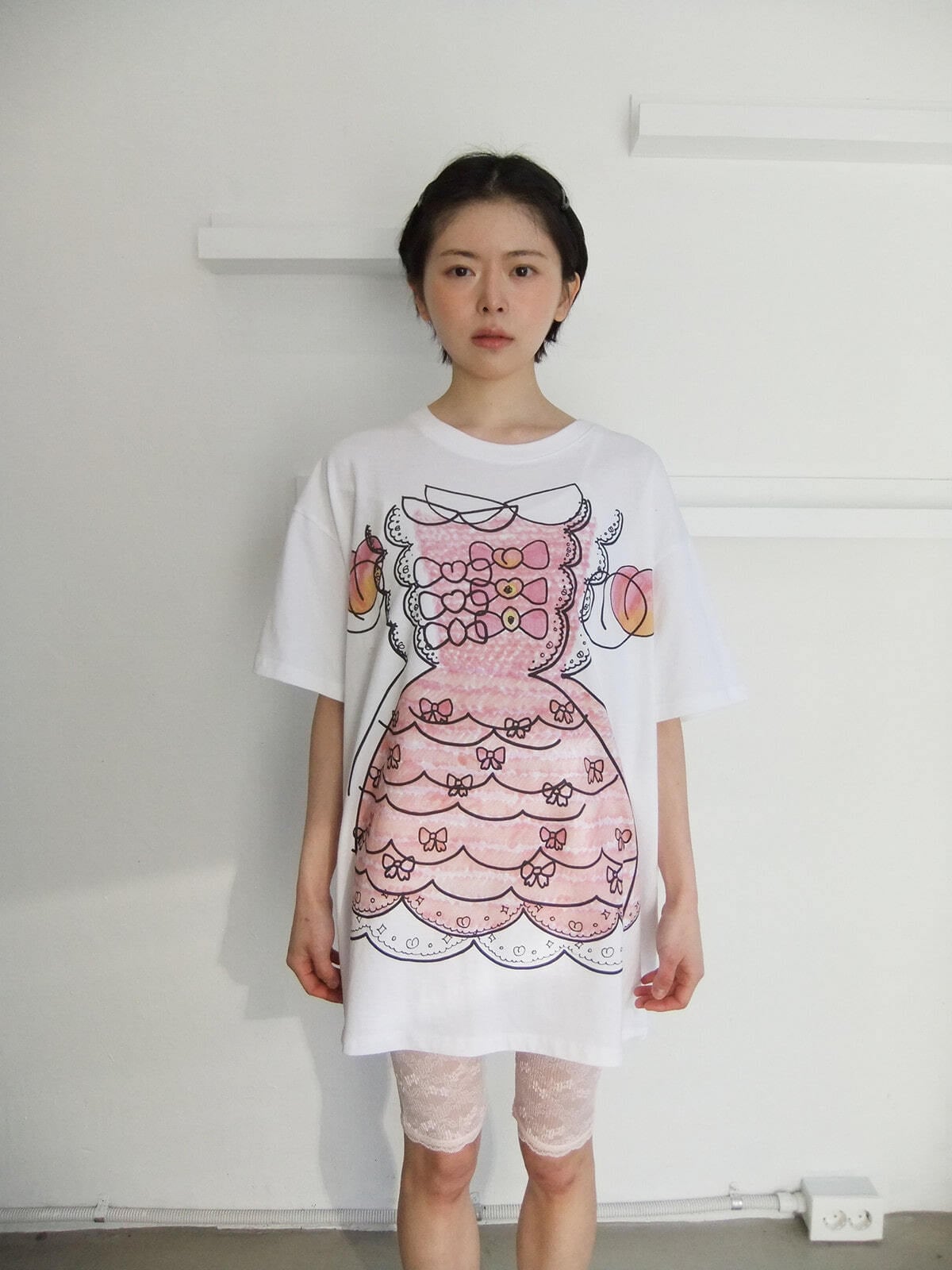 BOCBOK] PEACH GONGJU OVERSIZED T-SHIRT (WHITE) 正規品 韓国ブランド
