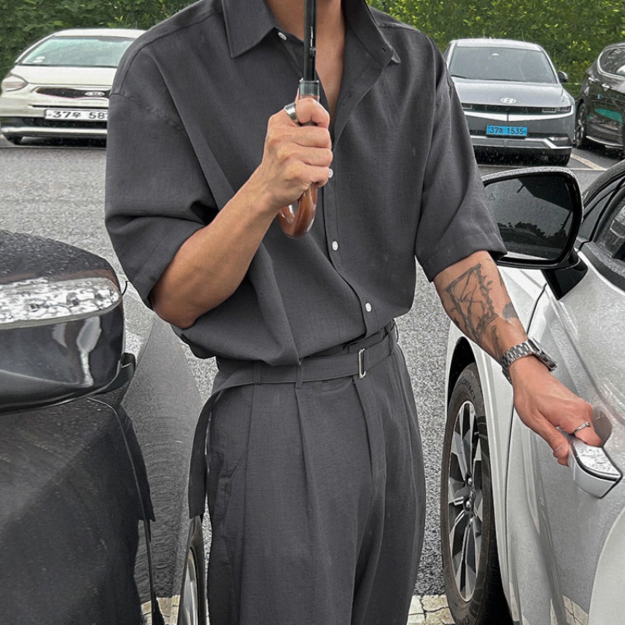 ルーズシンプルモダンシャツ（別売りでセットアップのパンツあり）　0600