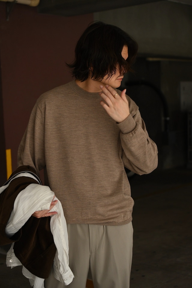BATONER / BABY WOOL CREW NECK (Melange Beige)