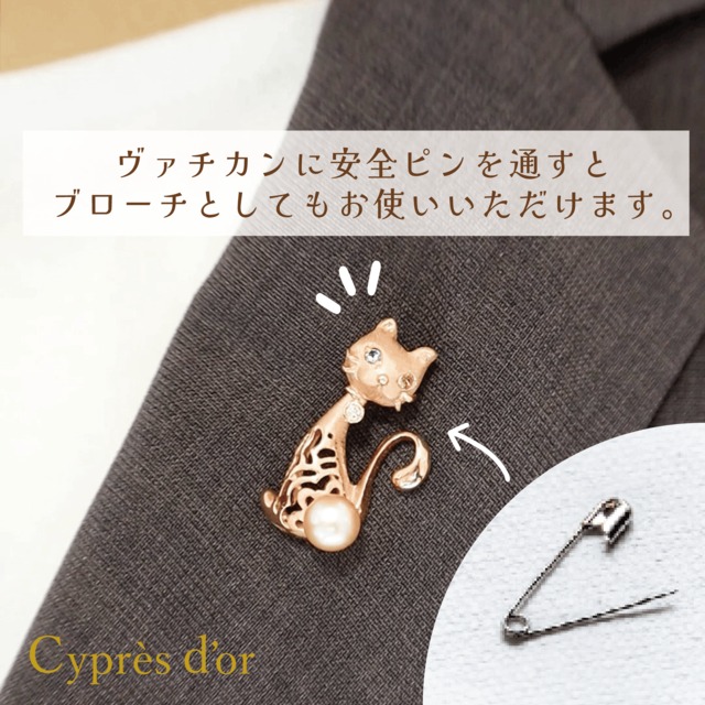 ※オーダー品【MONA LISA CAT】シルバー ピンクゴールドメッキ キャットジュエリー 猫ジュエリー モナリザキャット オッドアイ ペンダント ネックレス silver ブルートパーズ サファイア 真珠 宝石 普段使い お洒落