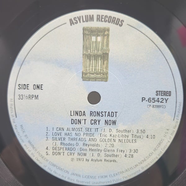 Linda Ronstadt / Don't Cry Now [P-6542Y] - 画像3