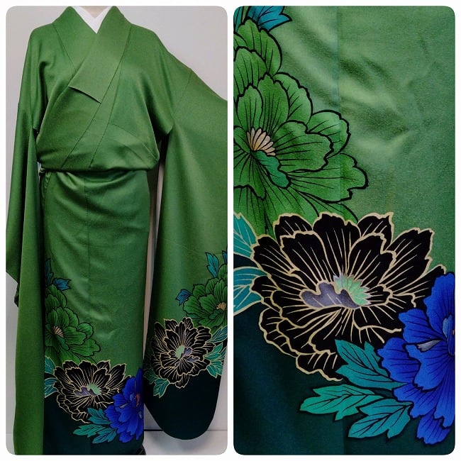 ◇おふく◇アンティーク 銘仙 着物 カラフルな格子柄 着物ってこんなに