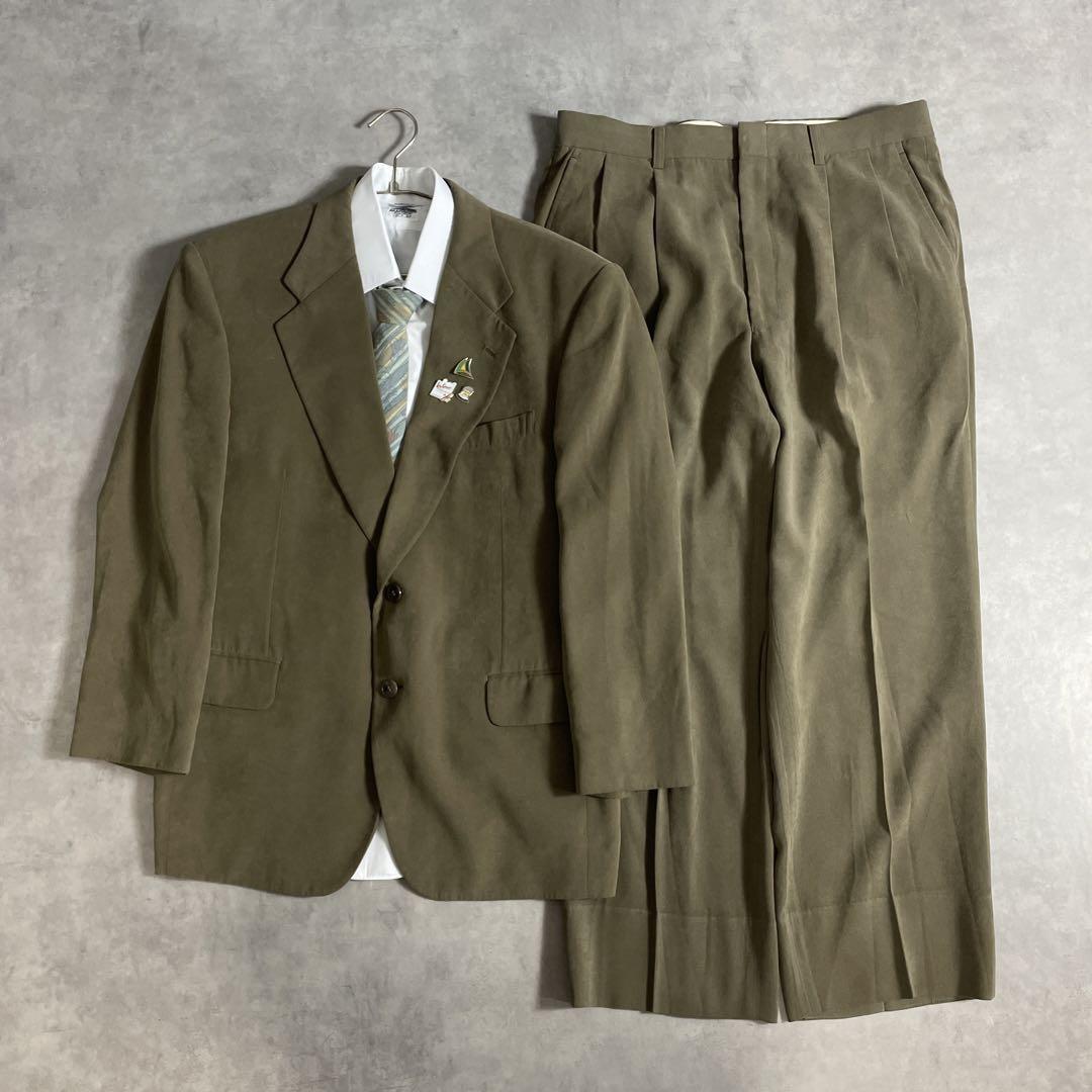 90s ヴィンテージ スーツ シングル セットアップ ピンズvol.69 緑白青