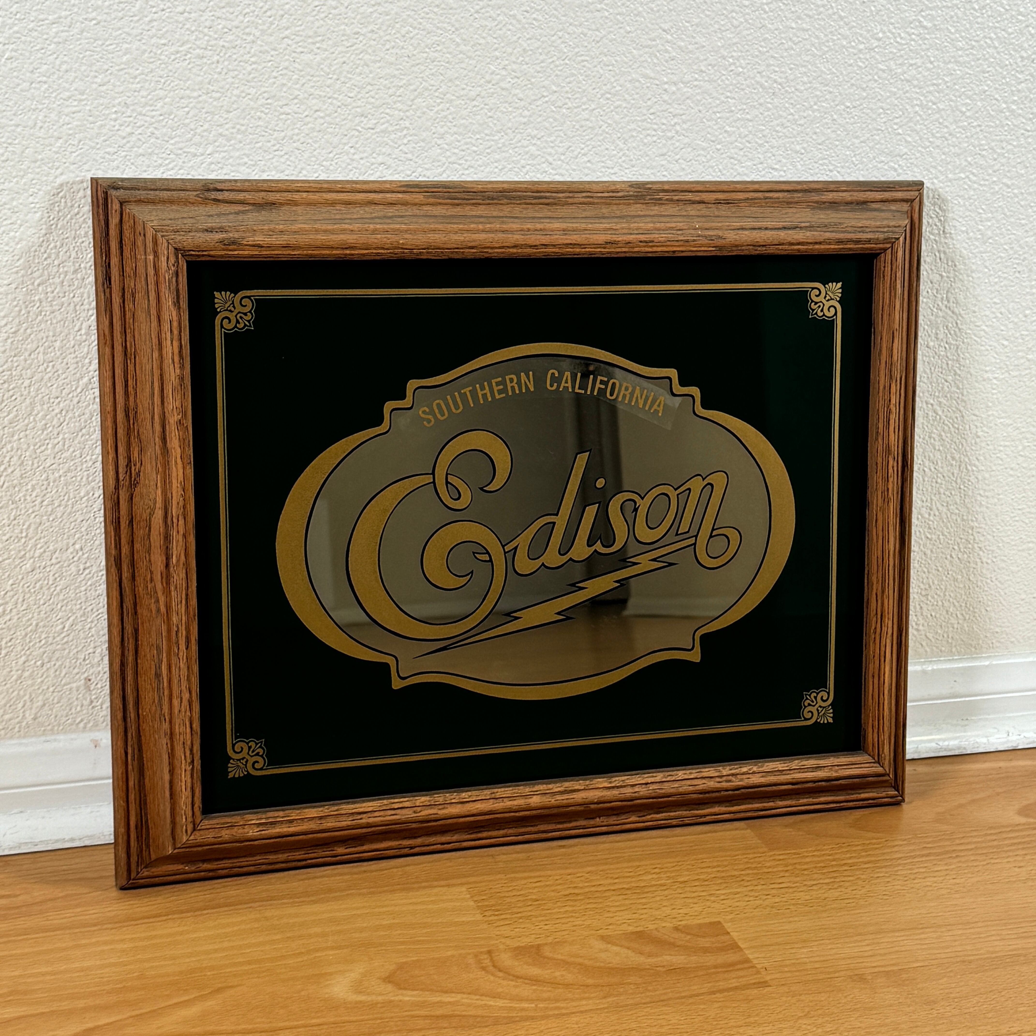 #1373 ビンテージ Edison パブミラー インテリア ディスプレイ