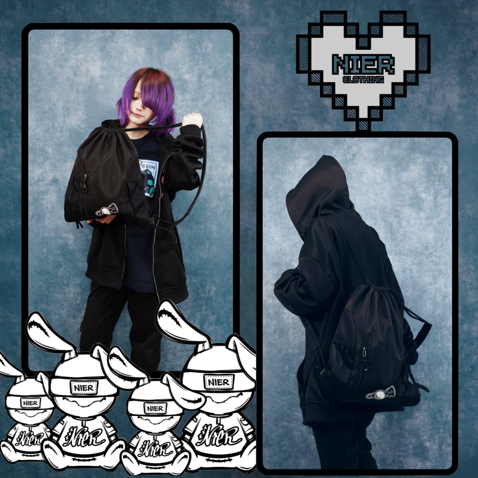 at the BEING studioシリーズ 特典ライナーノーツ【全16作品】 LAST DAY＆1st DAY限定大特価》NIER TAIL DESIGN DRAWSTRING BAG