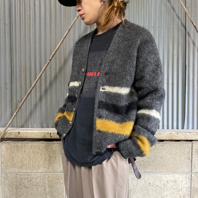 60年代 ビンテージ PURITAN モヘアニットカーディガン メンズM 古着 