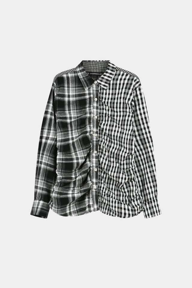 [ANDERSSON BELL] [EXCLUSIVE] SHIRRED CHECK SHIRT atb1514w(BLACK) 正規品 韓国ブランド 韓国通販 韓国代行 韓国ファッション ANDERSSONBELL アンダーソンベル 日本 店舗