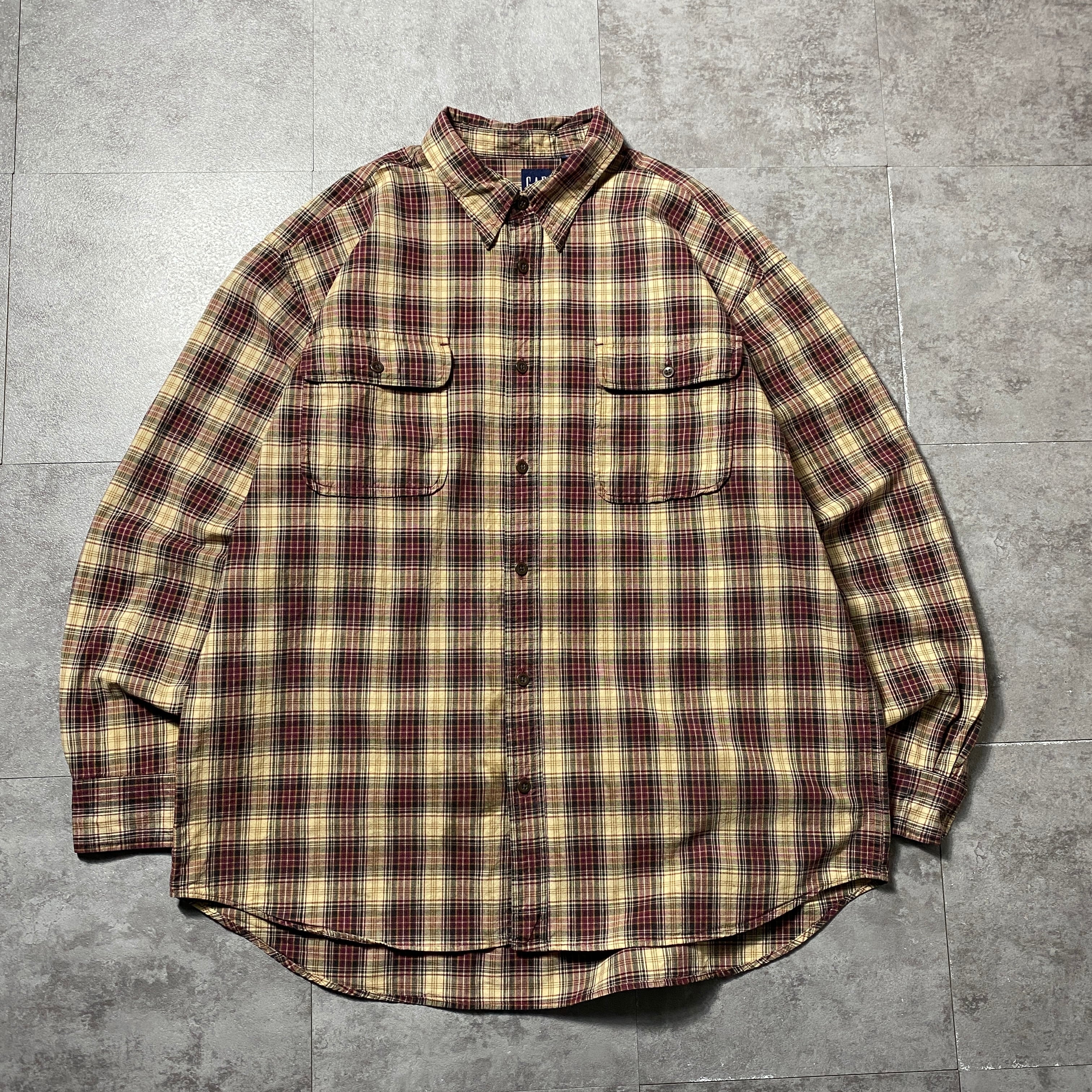 Size:XL】00's Old Gap オールドギャップ ダブルポケット チェック
