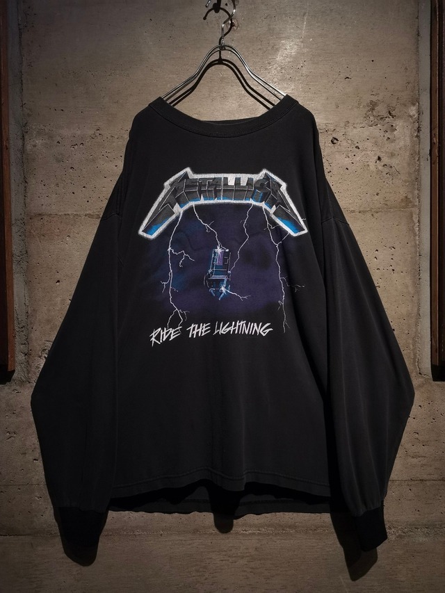 【Caka】"90's" "METALLICA" "Ride The Lightning" Print Design Loose L/S T-Shirt