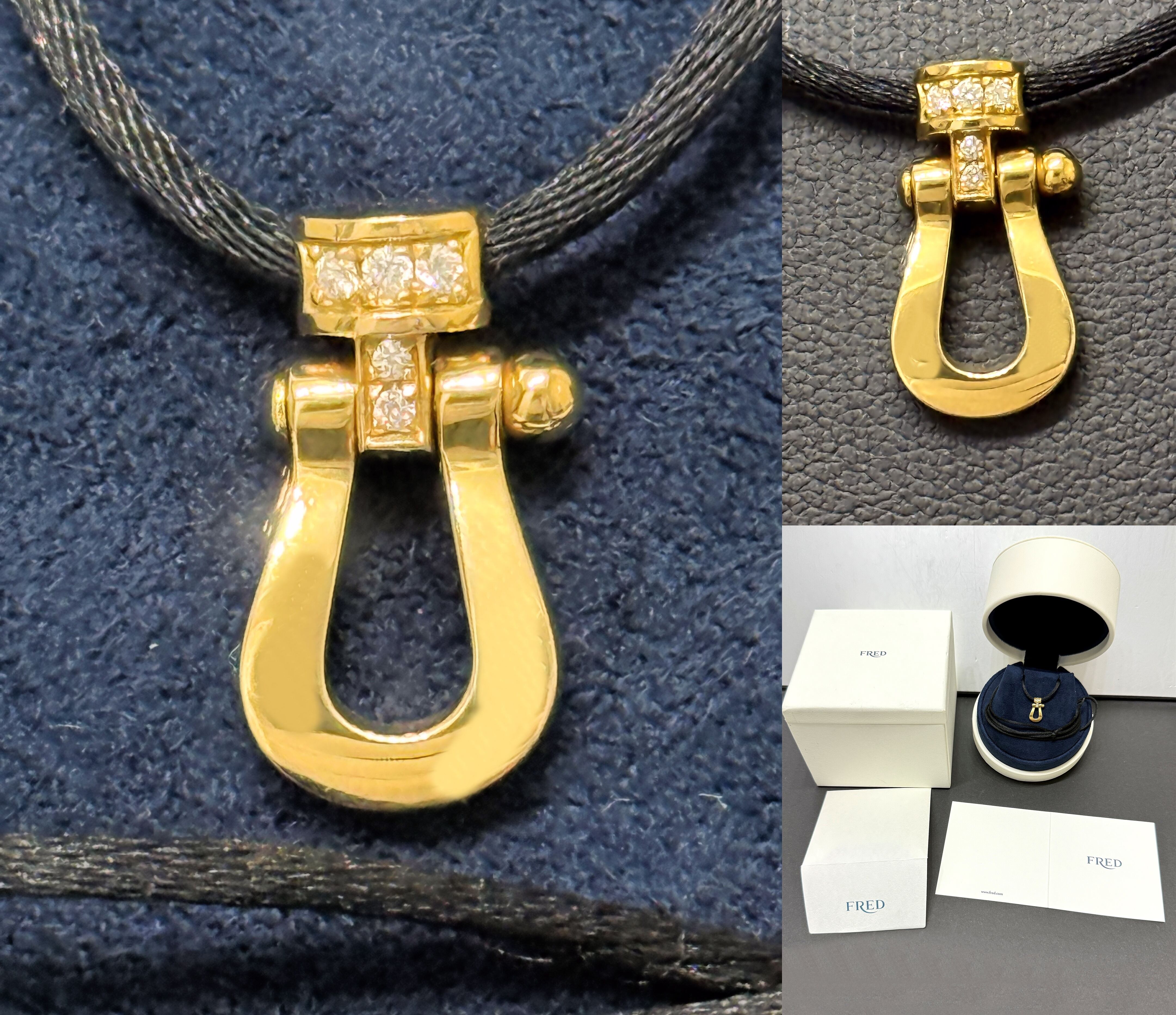 FRED フレッド FORCE 10 フォース10 ネックレス ペンダント K18 YG イエローゴールド ダイヤ パヴェ