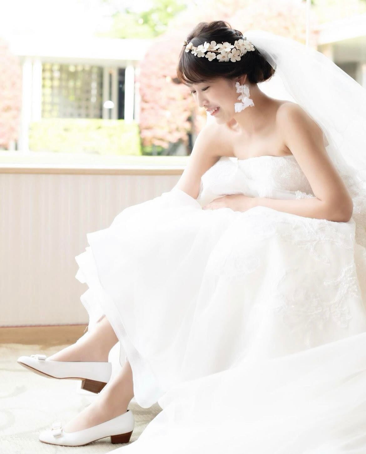 H-122 White Flower ティアラ | ウェディング・ブライダルアクセサリー