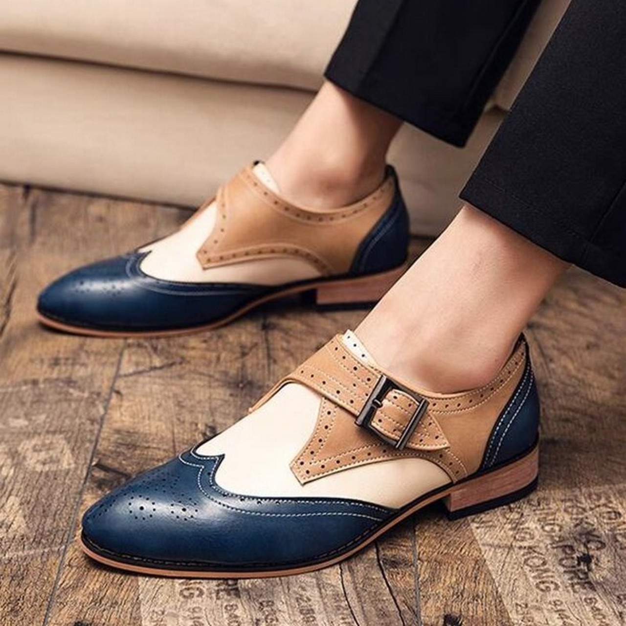 brogue engraving casual shoes 00073