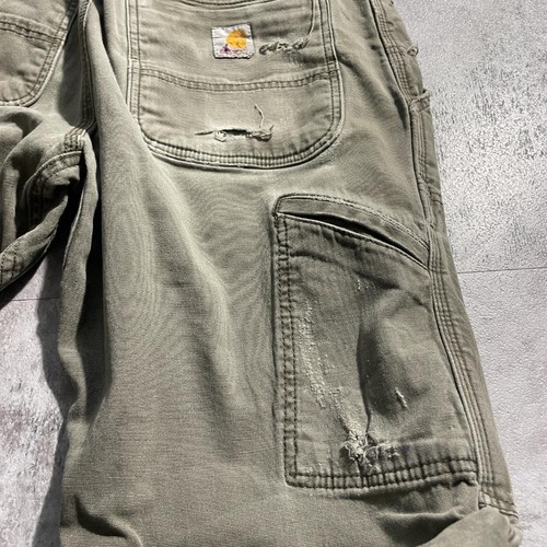 10s ニカラグア製 モスグリーン ダブルニー Carhartt 33×32 詳細写真19