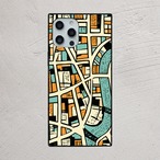 受注生産 iPhoneケース 曲線道路と水路の都市マップ｜マップアート UMAP033B