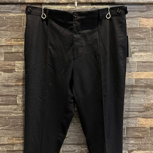 【NEW】RALPH LAUREN PURPLE LABEL RIB WOOL SLACKS NAVY