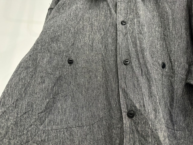 DEAD STOCK】40～50s ブラック シャンブレー シャツ 黒シャンブレー  