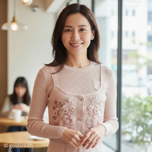 スーパービューティー ビスチェ ボレロ スパンコール刺繍 2421016 ピンク 2024年秋冬リブニット スナップボタン仕様 オーラボー Super Beauty 大人かわいい服 30代 40代 50代 60代