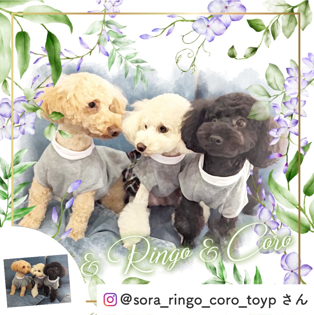 SNSアイコン】うちの子♡ペット似顔絵 | イラスト風アイコン(お花の