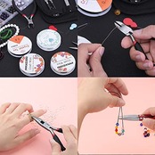 GOOMAND 手芸工具 8点セット アクセサリー制作 ピンセット・ニッパー・ハサミ付き (平やっとこ、丸やっとこ、マルカン、目打ち)