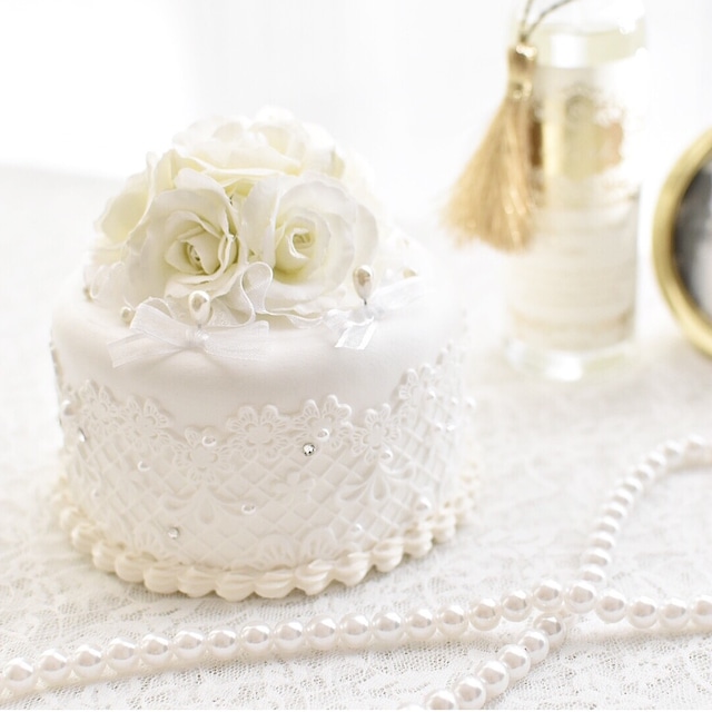 ring pillow / flower lace (white)