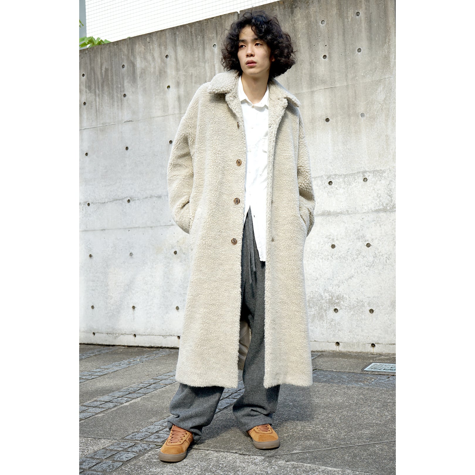 Blanc YM] (ブランワイエム) BL-21A-WPBC Wool Pile Balmacaan coat