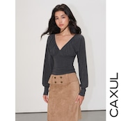 V-Neck Lantern Sleeve Top/2color