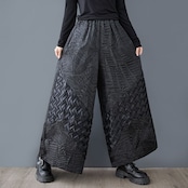 立体テクスチャー ワイドパンツ 00209