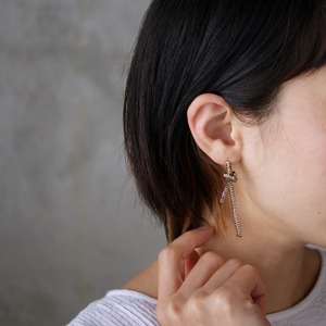 Fil et bijou　黒リボンピアス（ペア）